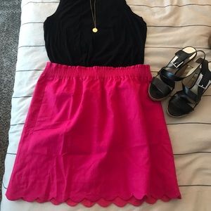 NWT Jcrew hot pink scalloped skirt